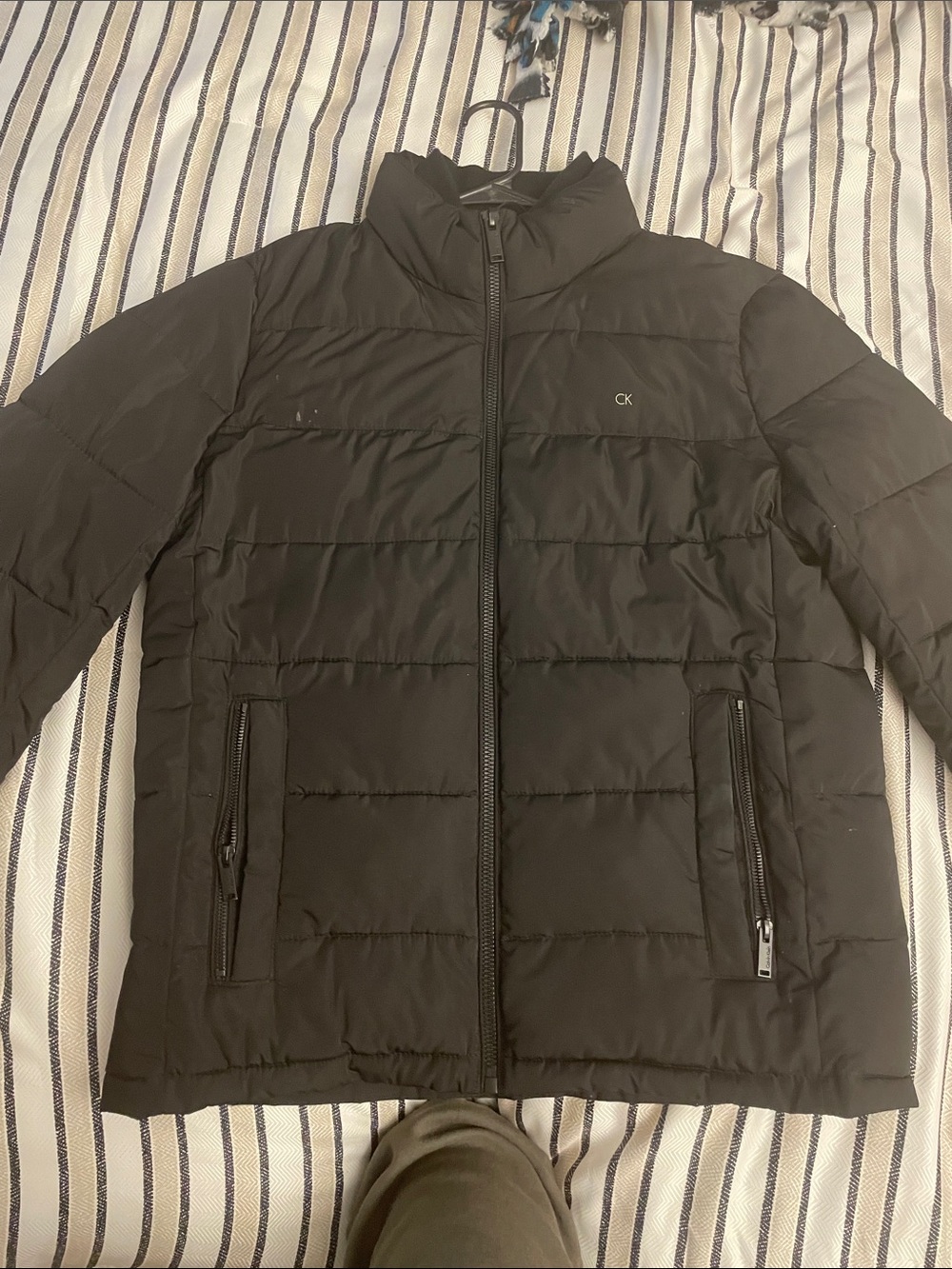 Calvin Klein Black Quilted Puffer Jacket with Zip Pockets